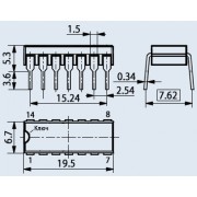 МИКРОСХЕМА КР 1533 ЛИ4 dip-14 