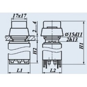 ПЕРЕКЛЮЧАТЕЛЬ EB2 2NO кнопочный  гриб c/ф зеленый