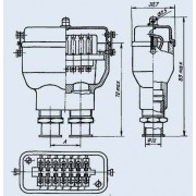 РАЗЪЕМ SP16 2P-M-FB под пайку, герметичный