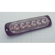 АВТОЛАМПА сигнальная 6LED 12-24В 11х2,8см 12Вт красная 