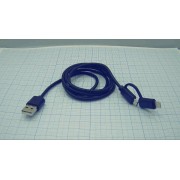 КАБЕЛЬ WS011 2в1 для lighting, micro USB