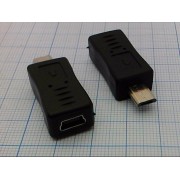 ПЕРЕХОДНИК шт. micro USB- гн. mini USB №4-0089