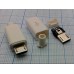 ВИЛКА USB micro B-5PBW 5 pin на кабель в белом корпусе