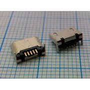 РОЗЕТКА №186 USB micro B-5FS1 на плату вертикальная