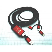 АДАПТЕР USB/M - HDMI шт. + micro USB, M-lighting, TYPE-C